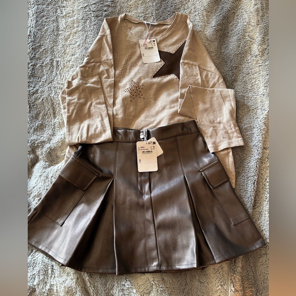 Mayoral Beige Top with Brown Accents